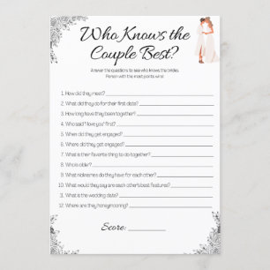 Lesbian Bridal Shower Game, Who Knows the couple Invitation