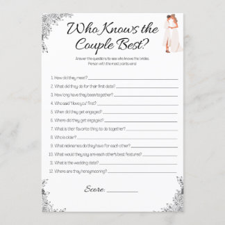 Lesbian Bridal Shower Game, Who Knows the couple Invitation