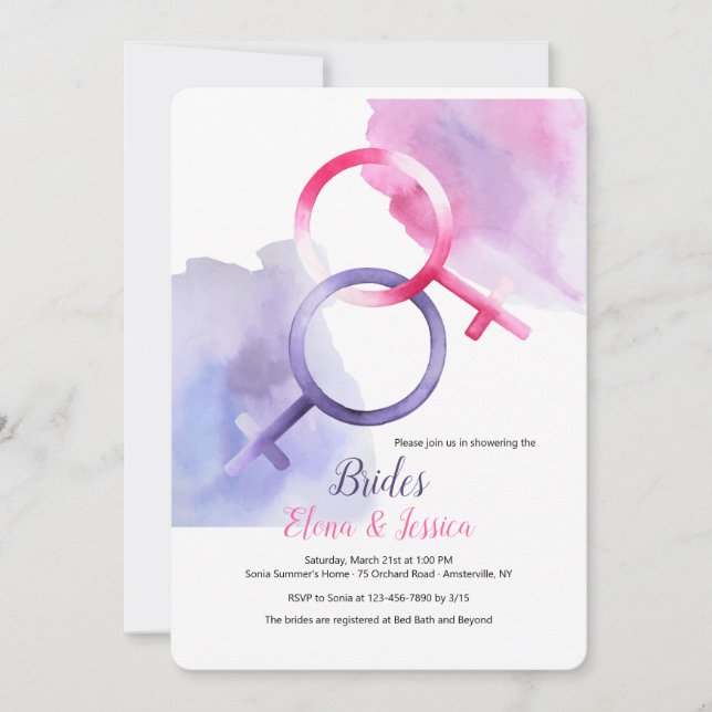 Lesbian Bridal Shower Invitation (Front)