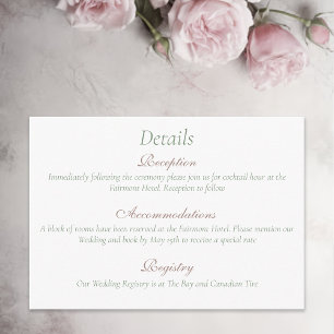 Lesbian Brides Regency Pink Roses Enclosure Card