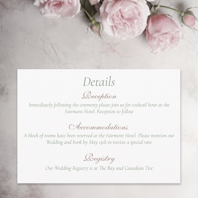 Lesbian Brides Regency Pink Roses Enclosure Card (Creator Uploaded)