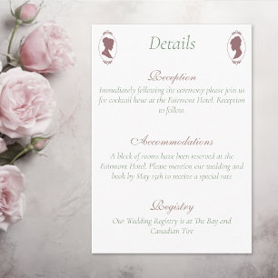 Lesbian Brides Regency Pink Roses Enclosure Card