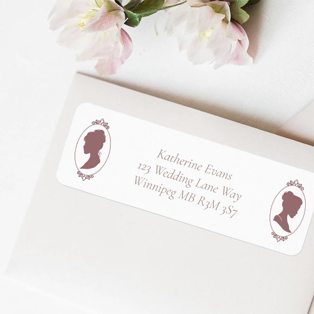 Lesbian Brides Regency Pink Roses Return Address Label (Creator Uploaded)