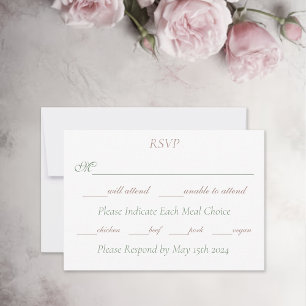 Lesbian Brides Regency Pink Roses RSVP Card
