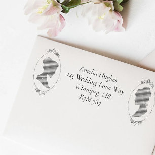 Lesbian Brides Regency Pink Roses Self-inking Stamp