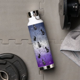 Lesbian Butch Pride Black Cat - Mystical Witchy Water Bottle
