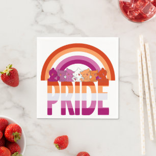 Lesbian Cats Pride Flag Napkin