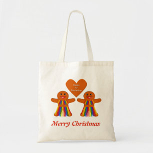 Lesbian Christmas Gingerbread Ladies Couple Custom Tote Bag