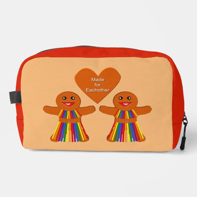 Lesbian Christmas Gingerbread Ladies Couple Dopp Kit (Front)