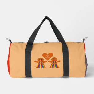 Lesbian Christmas Gingerbread Ladies Couple Duffle Bag