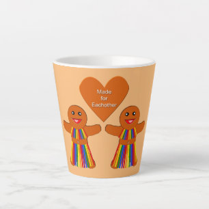 Lesbian Christmas Gingerbread Ladies Couple Latte Mug