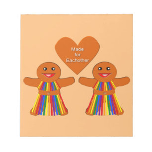 Lesbian Christmas Gingerbread Ladies Couple  Notepad