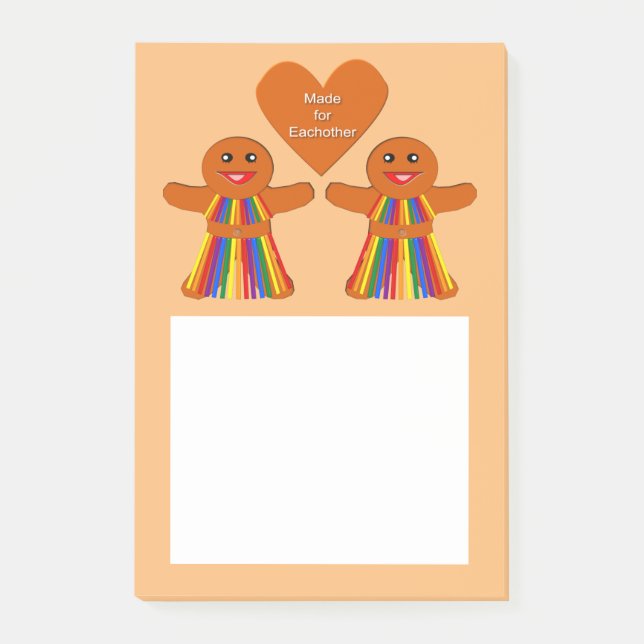 Lesbian Christmas Gingerbread Ladies Couple  Post-it Notes (Front)
