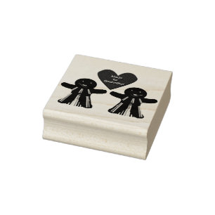 Lesbian Christmas Gingerbread Ladies Couple Rubber Stamp