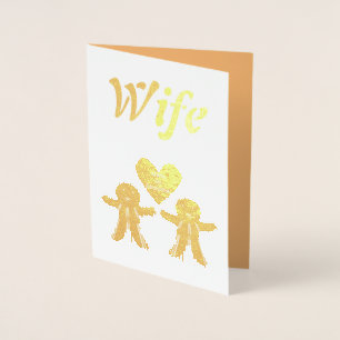 Lesbian Christmas Gingerbread Ladies Couple Wife Foil Card