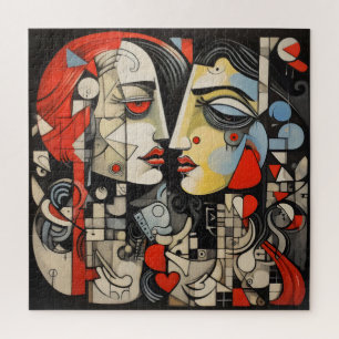 Lesbian Couple Cubism Jigsaw Puzzle