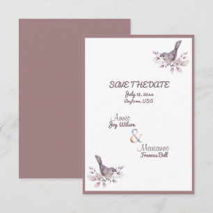 Lesbian Couple Dusty Burgundy Rose Gold Ampersand Save The Date