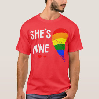 Lesbian Couple Heart Shes Mine Gay Trans LGBT Prid T-Shirt