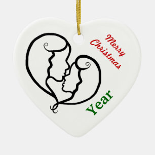 Lesbian Couple Icon Christmas Ornament Customise!