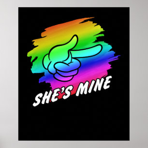Lesbian Couple Im Hers Shes Mine LGBT Matchings Poster