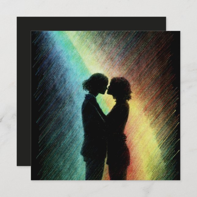 Lesbian Couple in Rainbow Holiday Card (Front/Back)
