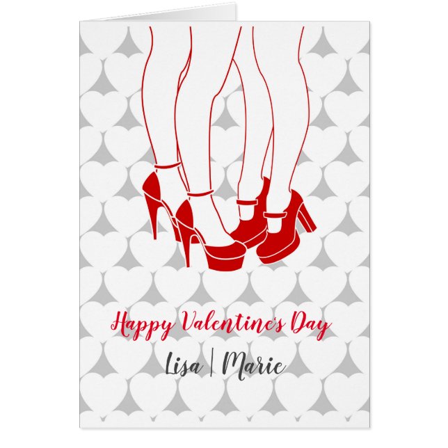 Lesbian couple kissing on Valentine’s Day (Front)