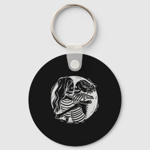 Lesbian Couple Lgbtq Pride Skeletons Kissing Valen Key Ring