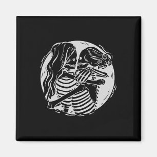 Lesbian Couple Lgbtq Pride Skeletons Kissing Valen Magnet