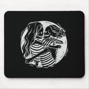 Lesbian Couple Lgbtq Pride Skeletons Kissing Valen Mouse Pad