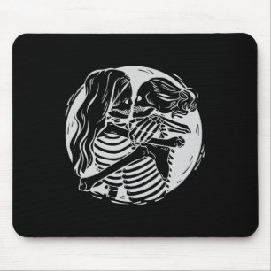 Lesbian Couple Lgbtq Pride Skeletons Kissing Valen Mouse Pad