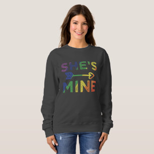 Lesbian Couple She's Mine Matching LGBT Pride Sweatshirt