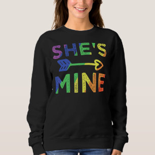 Lesbian Couple She's Mine Matching Lgbt Pride Sweatshirt