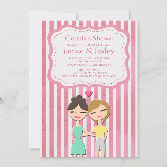Lesbian Couple Shower Invitation (Front)