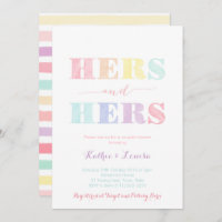 Lesbian Couples Shower invite, LGBTQ rainbow card