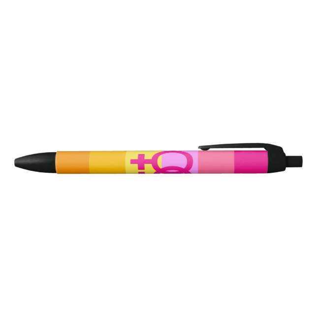 Lesbian Dawn Pride WLW Black Ink Pen (Top)