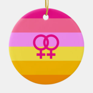Lesbian Dawn Pride WLW Ceramic Ornament