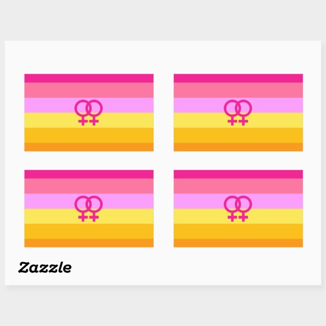 Lesbian Dawn Pride WLW Rectangular Sticker (Sheet)