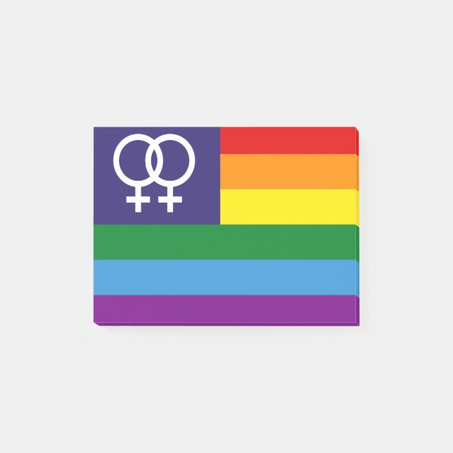 Lesbian Double Venus Rainbow Pride Post-it Notes (Front)