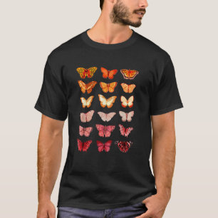 Lesbian Flag Colour Butterfly Subtle Sapphic Pride T-Shirt