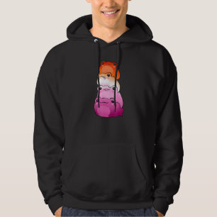Lesbian Flag Colour Frog Subtle Lgbtq Sapphic Prid Hoodie