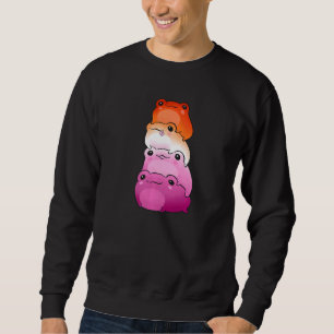 Lesbian Flag Colour Frog Subtle Lgbtq Sapphic Prid Sweatshirt