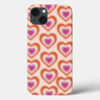 Lesbian flag colours with blurred heart