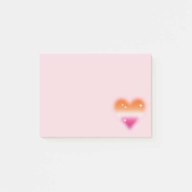 Lesbian Flag Heart Post It Notes (Front)