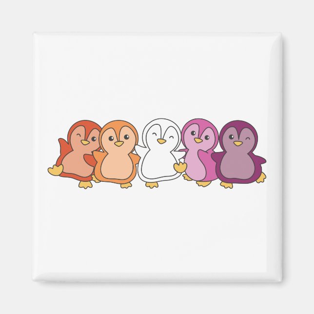 Lesbian Flag Pride Lgbtq Cute Penguin Magnet (Front)