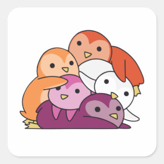 Lesbian Flag Pride Lgbtq Cute Penguin Square Sticker
