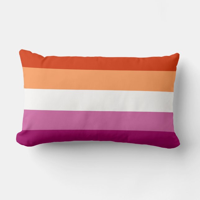 Lesbian Flag Throw Pillow (Front)
