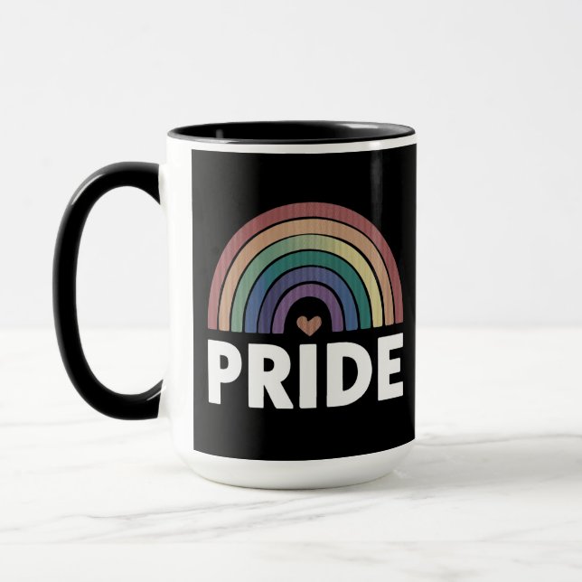 Lesbian Funny LGBT Gay Pride Rainbow  Mug (Left)