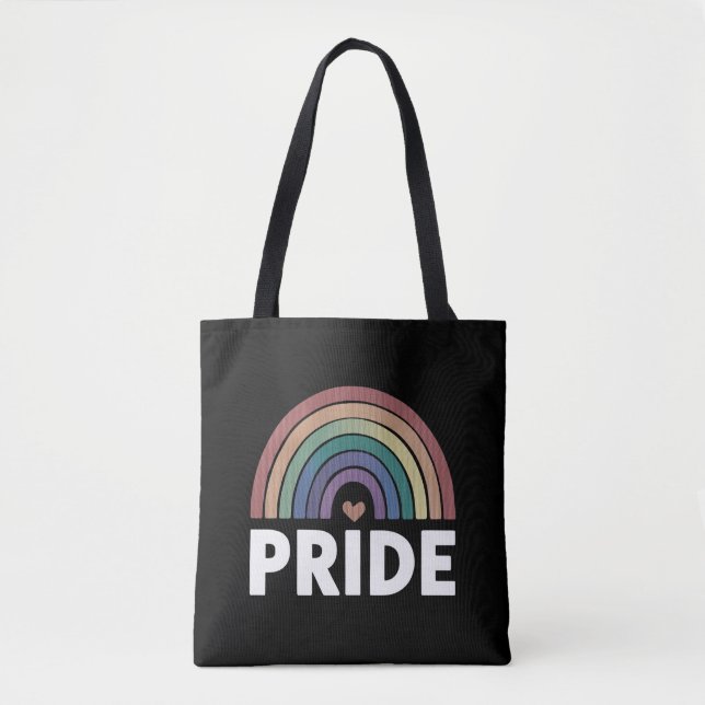 Lesbian Funny LGBT Gay Pride Rainbow  Tote Bag (Front)