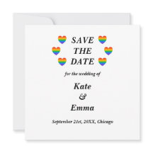 Lesbian Gay LGBTQ Rainbow Heart Wedding