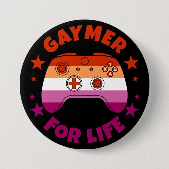 Lesbian Gaymer For Life Cute Gamer Controller 7.5 Cm Round Badge (Front)